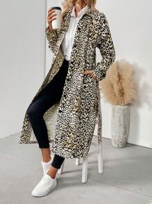 Chiquease 豹纹单排扣轻质风衣