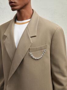 Formal Áo khoác cardigan ve áo dệt kim dáng rộng thoải mái cho nam, màu lạc đà, dành cho mùa thu đông - Lạc đà - Xem 2