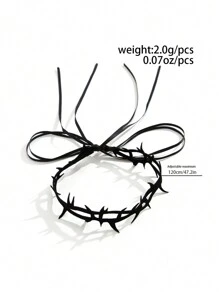 ROMWE 1pc Fashionable Gothic Thorn Chain Thigh Chain For Women, Party Wear, Halloween - Black - View 6