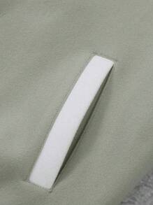 Manfinity Roghcode Men's Contrast Patch Front Button Long Sleeve Jacket, Fall Men Winter Jacket - Multicolor - View 4