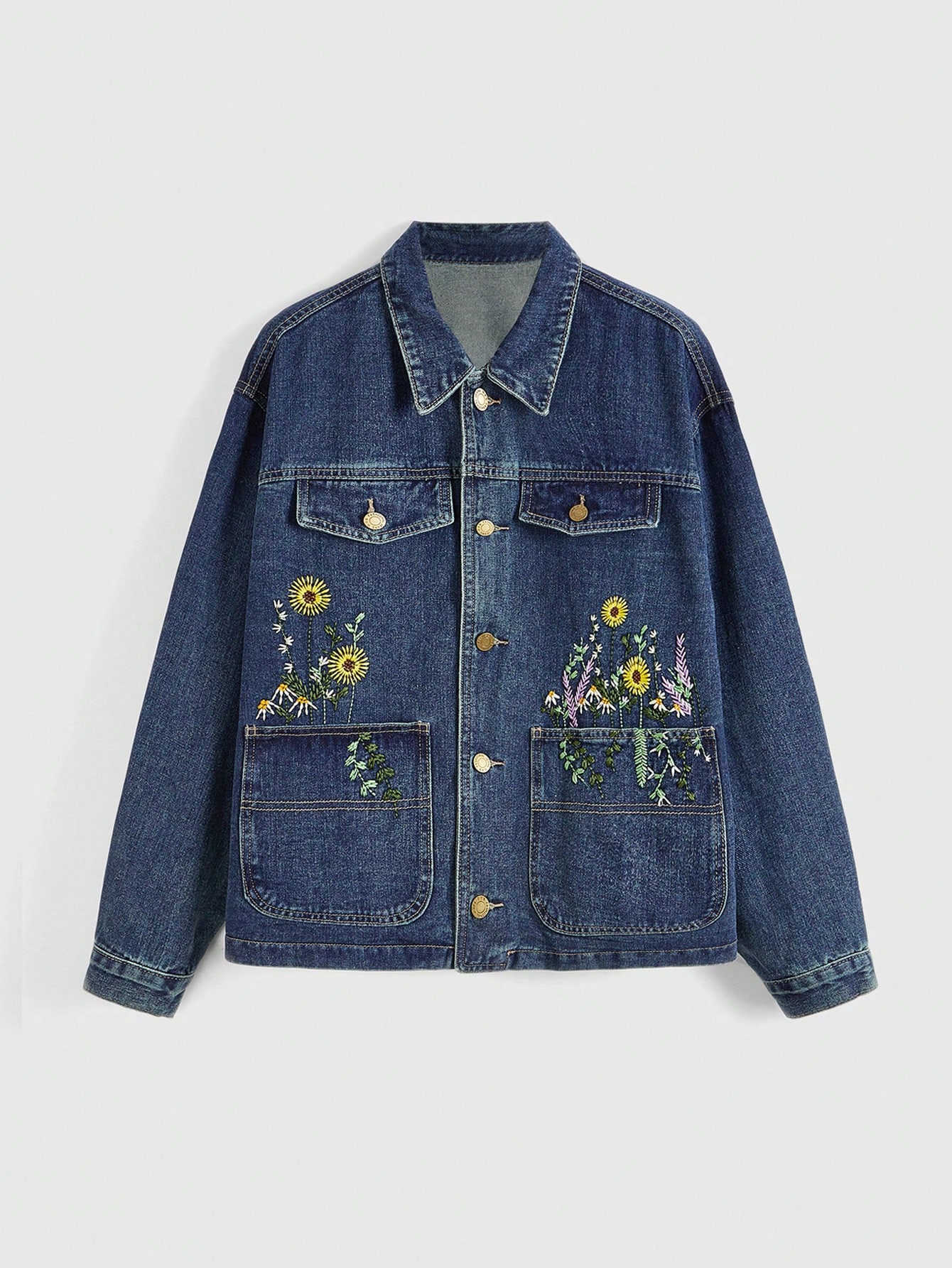 Embroidered denim jacket