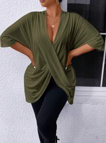 SHEIN Essnce Plus Size Women's Top, Out Top, T-Shirt,Going Out Tops, Cute Tops 4th Of July T-Shirt, Usa Top Fall Funny T Shirt,Teacher T Shirt