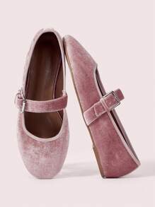 CUCCOO DOLLMOD Women's Fashionable Versatile Casual Suede Flats Spring Shoes Spring Break Easter - Baby Pink - View 4