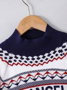 Luxurious Autumn/Winter Nordic Fair Isle Pattern Pullover Sweater For Tween Girl, College Style - White - View 6