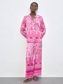 Maija Women's Loose Casual Palazzo Pants With Paisley Print, Beach/Holiday Style