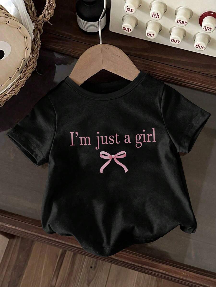 Baby Girls' Crew Neck Floral Print Casual Blouse, Spring/Summer - Black - View 1