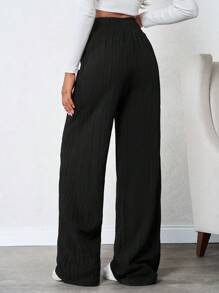 SHEIN Tall Women Bottom Black Comfort Pants, Tall Women - Black - View 2