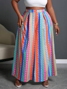 Slaydiva Quần ống rộng in chữ mùa hè cỡ lớn cho nữ - Nhiều màu - Xem 6