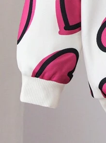 SHEIN Baby Girls Cute Cartoon Graphic Round Neck Long Sleeve Sweatshirt, Autumn/Winter