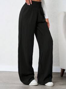 SHEIN Tall Women Bottom Black Comfort Pants, Tall Women - Black - View 4