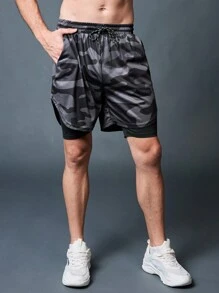 Gym Rark Boyfriend Style Men Camouflage Print Sports Shorts Summer Top Sweat Pants - Multicolor - View 7
