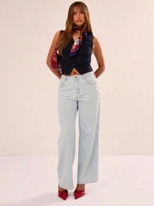 MUSERA Women Striped Asymmetrical Single-Breasted Business Tank Top Vacation Spring Summer Holiday - Blue and White - View 4