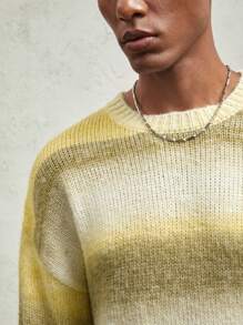 AKNOTIC Business Casual 男士休闲圆领落肩针织毛衣，适合秋冬 - 彩色 - 查看 8