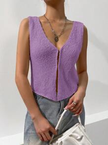 SHEIN Unity 休闲百搭开衫 - 紫色 - 查看 3