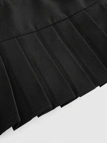 ROMWE Grunge Punk Punk Sexy Women Studded Mini Pleated Skirt