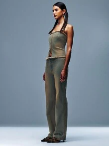 TypaGal Vintage Denim Raw Hem Cotton Straight Leg Jeans For Casual Wear