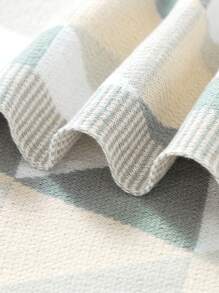 1 chiếc chăn quấn trẻ sơ sinh mềm mại và thoải mái họa tiết hình học, thích hợp cho xe đẩy trẻ sơ sinh, mọi mùa yêu Valentine - Xám - Xem 3