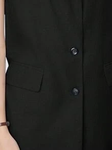 Mulvari 女士纯色休闲背心和裤子套装，春夏 - 黑色 - 查看 5