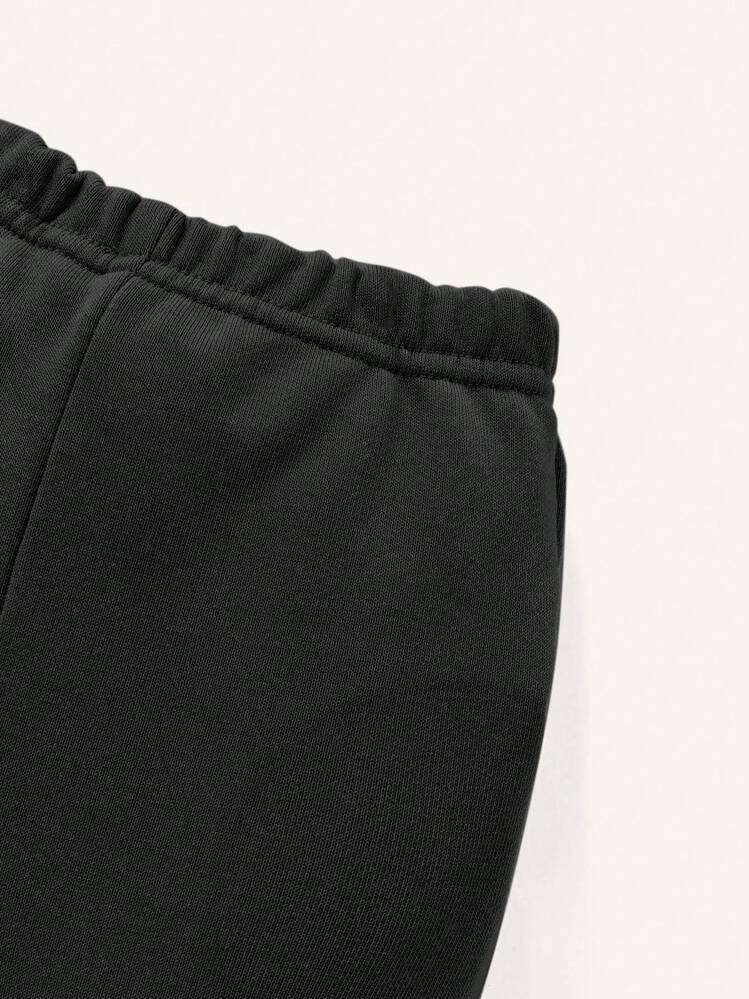 Cozy Pixies Bộ 4 món áo thun dài tay cổ tròn màu trơn cho bé trai/bé gái và quần cạp chun, nhẹ - Xám - Xem 14