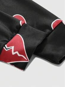 Manfinity LEGND 2pcs/Set Men Heart Graphic Hooded Sweatshirt And Pants Tracksuits - Multicolor - View 4