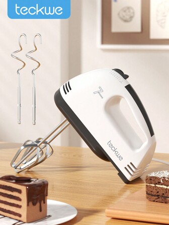 Teckwe เครื่องผสมมือถือไฟฟ้า พร้อม 4 ใบตีผสม 7 ระดับความเร็วปรับได้ เหมาะสำหรับการอบเค้ก ครีม ไข่ ชุดเต็ม สำหรับใช้ในบ้าน - ปลั๊กยุโรป ของขวัญคริสต์มาส สิ่งจำเป็นสำหรับการพักผ่อนช่วงฤดูใบไม้ร่วงและฤดูหนาว อุปกรณ์สำหรับการพักผ่อนวันหยุด อุปกรณ์เชิงพักผ่อน อุปกรณ์สำหรับการเดินทางแคมป์