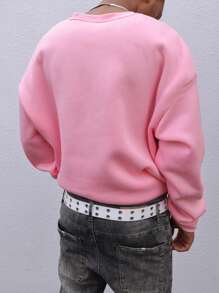 Manfinity Roghcode Sudadera con bloqueo de color y gráfico de letras para hombre - Multicolor - Ver 2