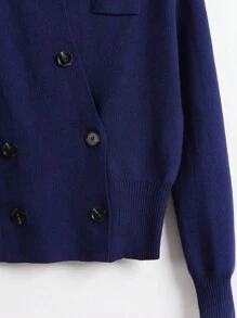 Elegant Cardigan, Sweater Jacket, Women's Cardigans, Graceful Knit Top - Royal Blue - View 7