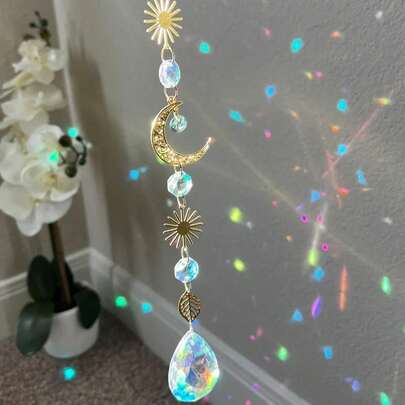 1 chiếc bẫy giấc mơ bằng pha lê treo trang trí, phản chiếu ánh sáng, quà tặng cho Halloween, sinh nhật, tốt nghiệp.