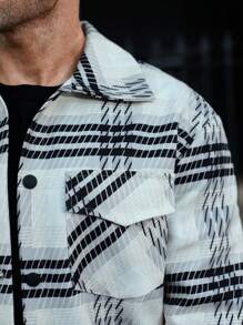 Manfinity Homme Men's Casual Plaid Long Sleeve Shirt With Pockets, Spring Autumn - Multicolor - View 4