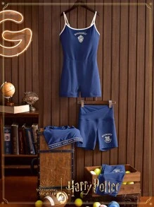 GLOWMODE GLOWMODE X HARRY POTTER 4'' FeatherFit™ Ravenclaw Adjustable Jumpsuit Bodysuit Low Impact Yoga Daily