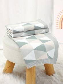 1 chiếc chăn quấn trẻ sơ sinh mềm mại và thoải mái họa tiết hình học, thích hợp cho xe đẩy trẻ sơ sinh, mọi mùa yêu Valentine - Xám - Xem 5