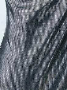 Maija Vestido corto de verano para mujer con cuello asimétrico metálico, vestido metálico, vestido de brillo, vestido brillante