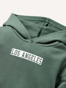 Cozy Pixies Cozy Cub Baby Boy Solid Color Sweatshirt With Letter Print - Green - View 4