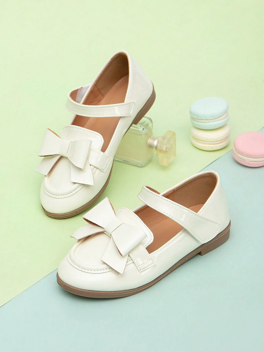 女童休闲圆头平底鞋，新款秋季款式 - 白色 - 查看 1