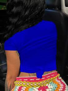 Maweii Women's Summer Slogan Printed Casual Round Neck Short Sleeve T-Shirt