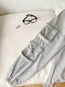 Comfortcana Mehrfarbiger Strick Damen Jumpsuit mit Taschen und Tunnelzug Taille