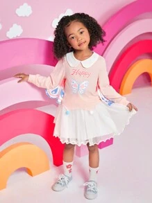 SHEIN Young Girls Casual Outfit,Light Pink Raspberry Red,Back-To-School Autumn School,Comfortable Soft Fabric,Elastic Waist Pants,Vibrant And Lively Wear - Pink - View 5