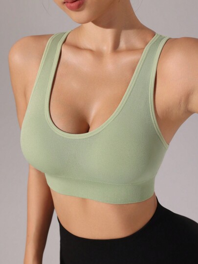 Easithlete Women Seamless Cross Back Sports BH Sets view 7