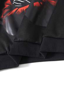 SHEIN Teen Boy 2pcs/Set Casual Hoodie & Sweatpants Set, Smiling Face Design, Halloween, School, Campus, College