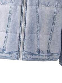 Gepolsterte Jacke mit Kragen und Aufdruck für Teenager Jungen, Streetwear Style - Blau - Übersicht 4