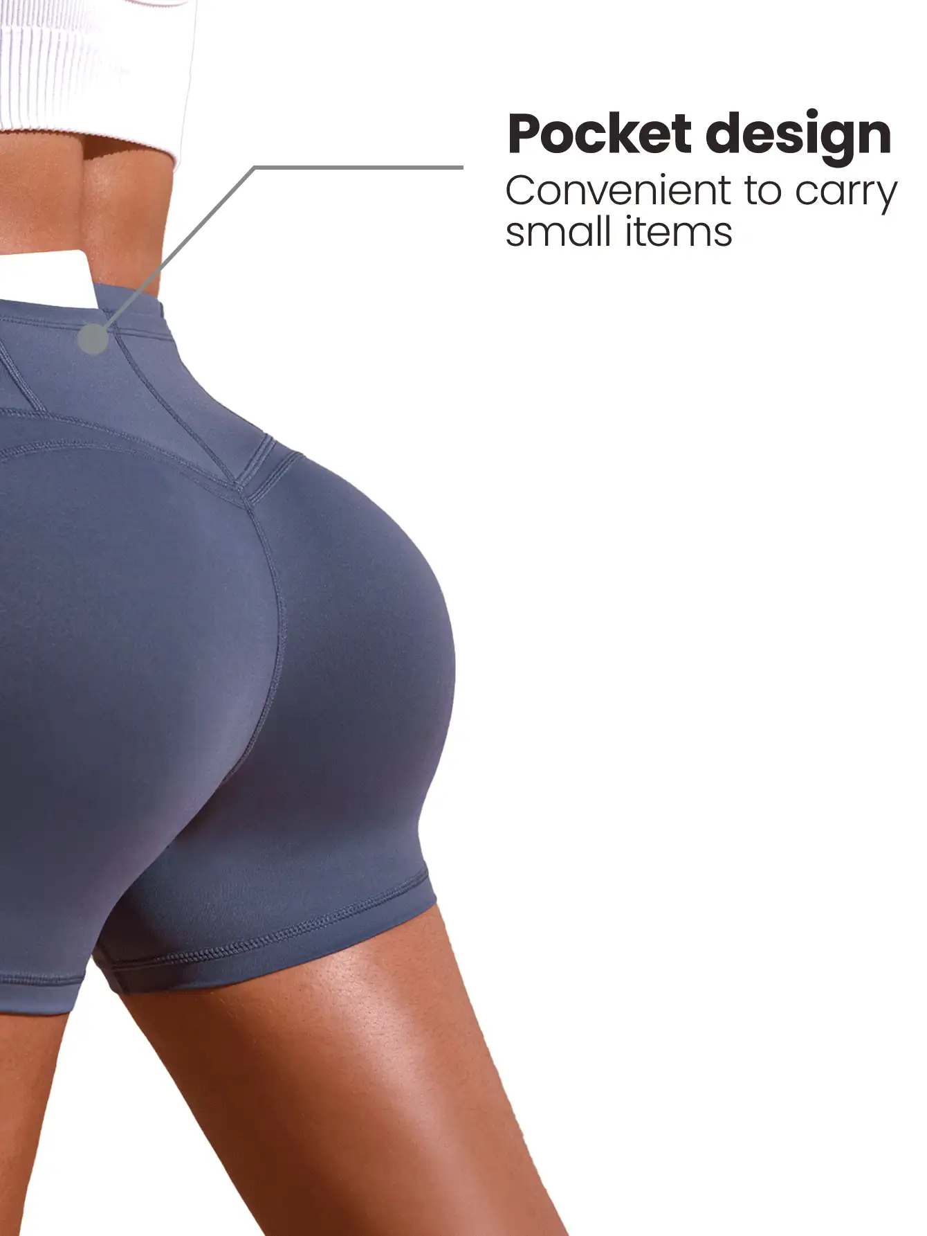 SHEIN Sports Solid Color Slim Fit Sporty Shorts, Casual Daily Wear Spandex Short - Blue - View 4