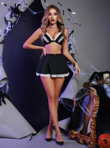 3pcs/Set Women Sexy Milk Silk Lingerie Set