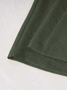EMERY ROSE 2pcs Women Summer Casual Solid Color Spaghetti Strap Top And Tie Waist Pants Set - Army Green - View 6