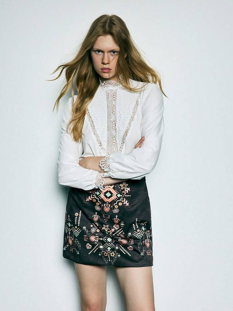 SHEIN Maija Jupe mini imprimée colorée pour femme, vêtements bohèmes pour femmes