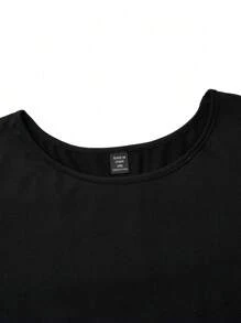 SHEIN CURVE+ 大码女式撞色圣诞老人印花休闲连衣裙、圣诞服装