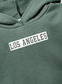 Cozy Pixies Cozy Cub Baby Boy Solid Color Sweatshirt With Letter Print - Green - View 5