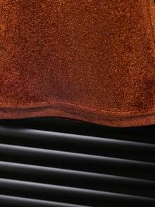 SHEIN 2 件装年轻女孩复古图案 T 恤和天鹅绒阔腿裤套装 - 彩色 - 查看 4