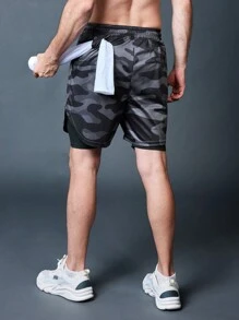 Gym Rark Boyfriend Style Men Camouflage Print Sports Shorts Summer Top Sweat Pants - Multicolor - View 2