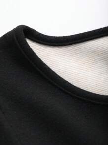 DAZY Women's Warm Thermal Lined Tight Fitting Crew Neck T-Shirt, Fall Tee