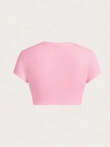 SHEIN EZwear 3 件套女士圆领短袖紧身短款连体衣，适合夏季 - 彩色 - 查看 5